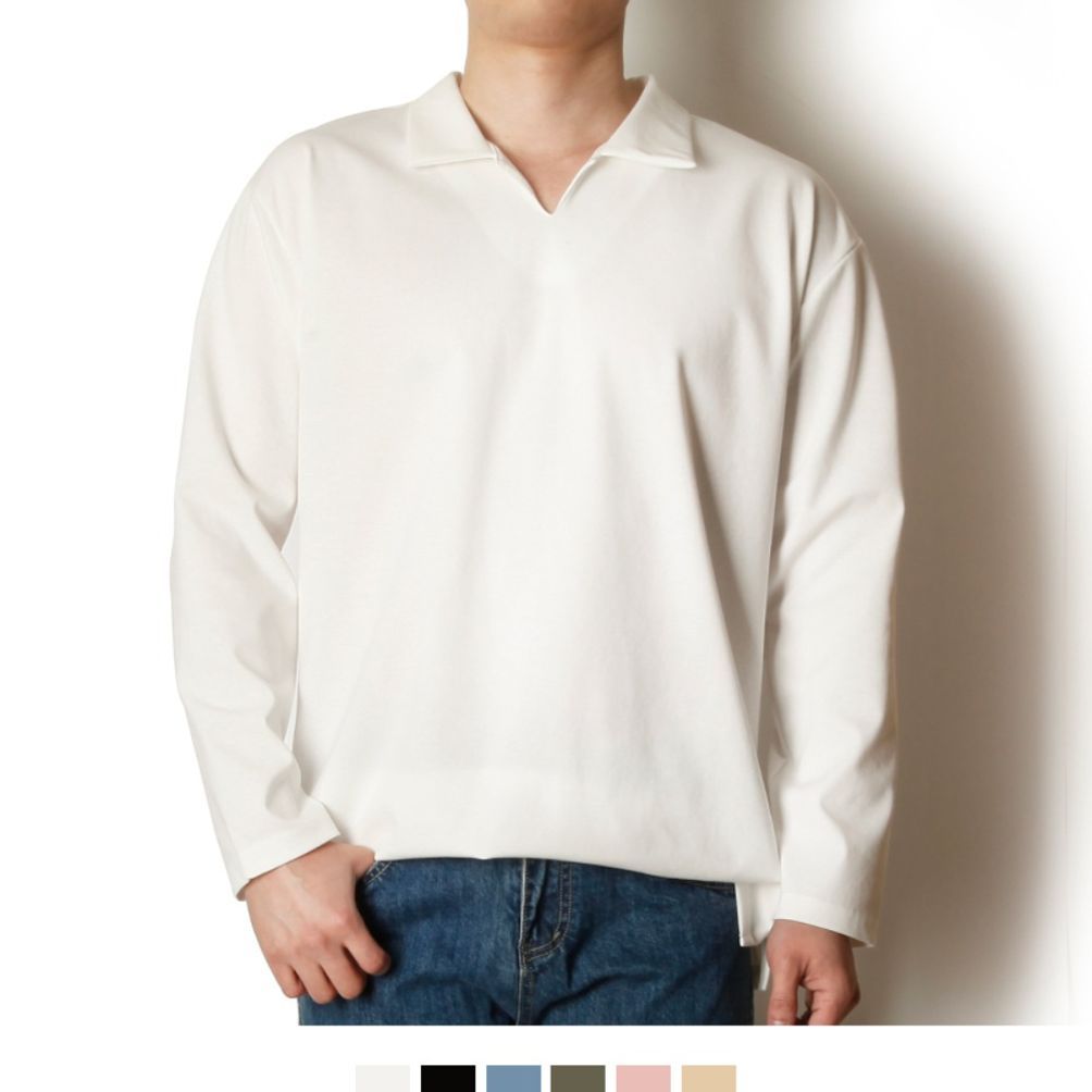 스판티셔츠 분또 카라 라운드긴팔 긴팔티 분또티