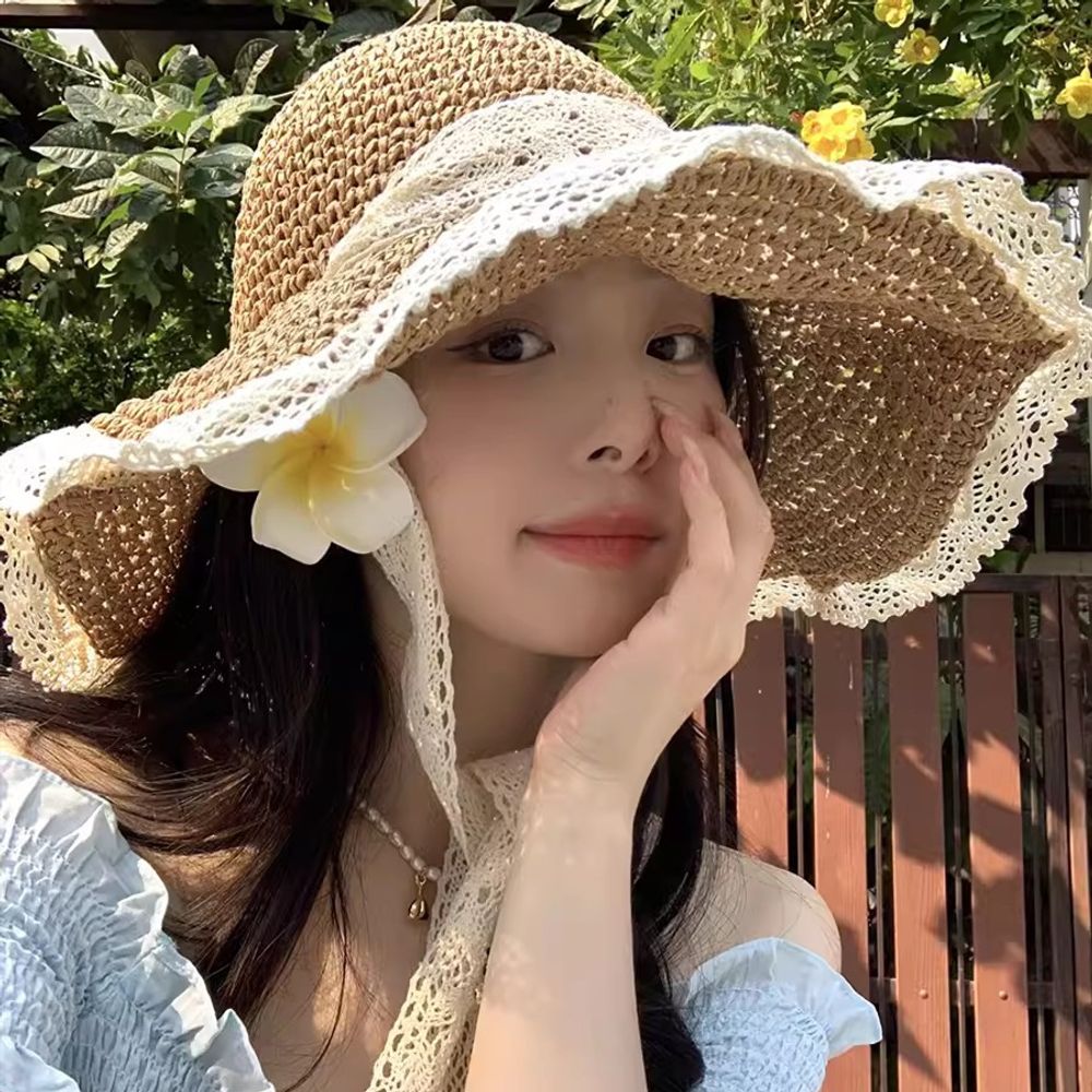 와플레이스 밀짚 버킷햇 여름 여행 벙거지 왕골모자