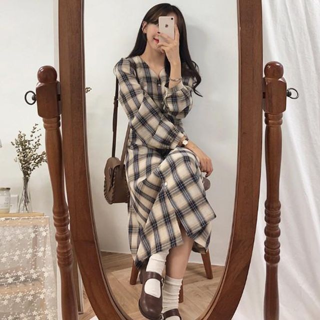 롱원피스 남방 원피스 루즈핏 큐티