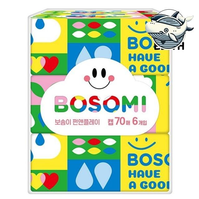 부드러운 아기 물티슈 캡형 70매 6입 안전한