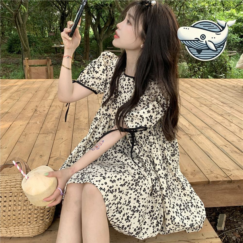 여성 여름 플라워 미니 드레스 귀여운 캐주얼
