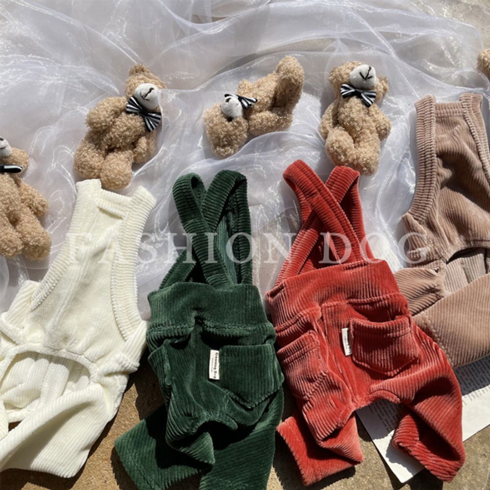 강아지 꼬마 골덴 바지 2XL 1P 반려견 겨울 레이어드