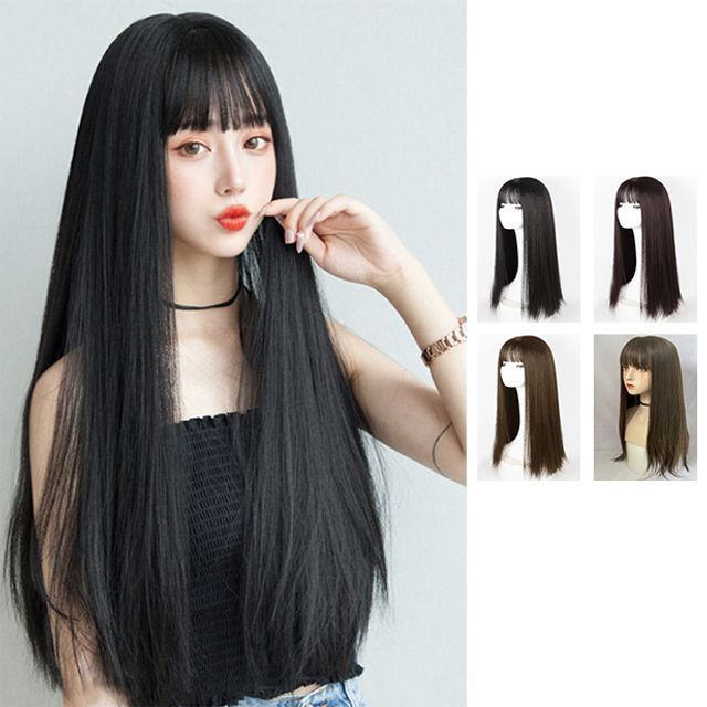 자연스러운 통가발 생머리 기본 여성 데이