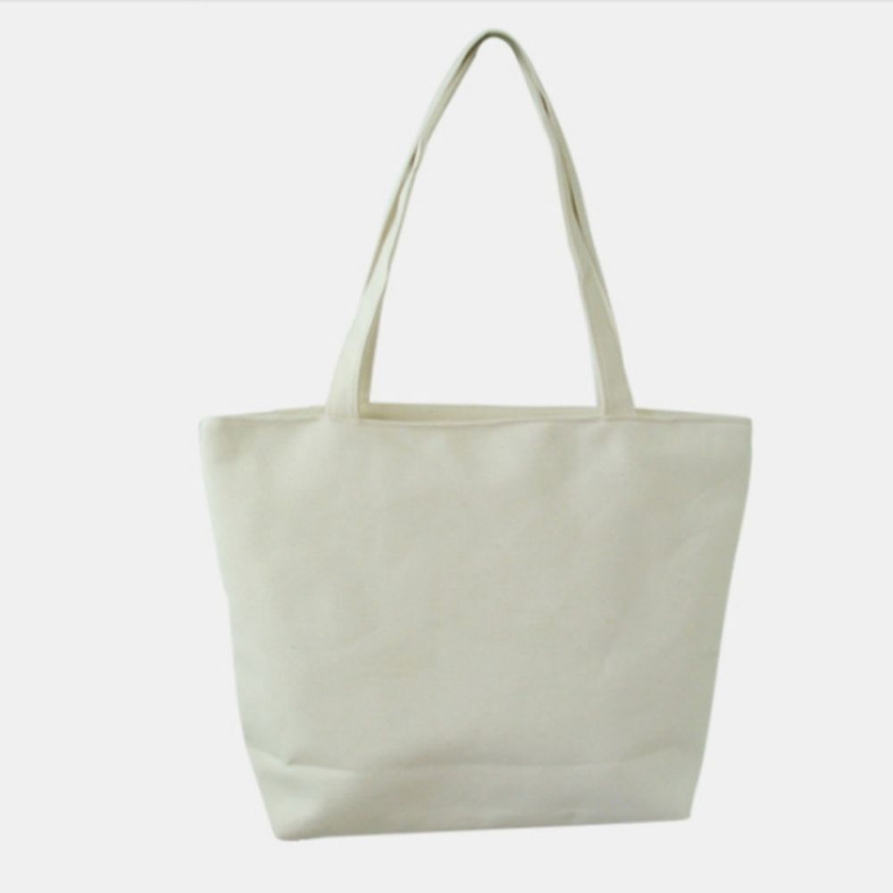 4색 1개 지퍼 캔버스 숄더백 무지 에코백 데일리 홍보