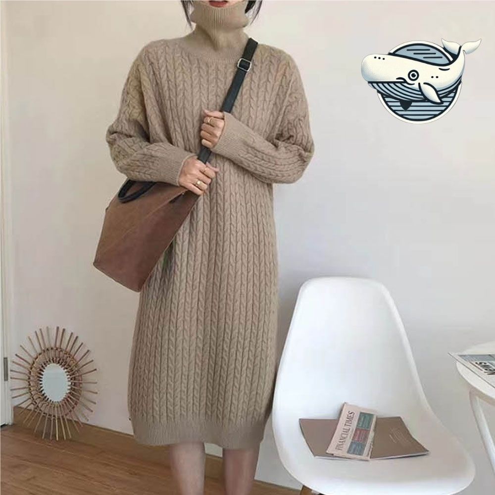 부드러운 니트 롱원피스 편안한 데일리룩