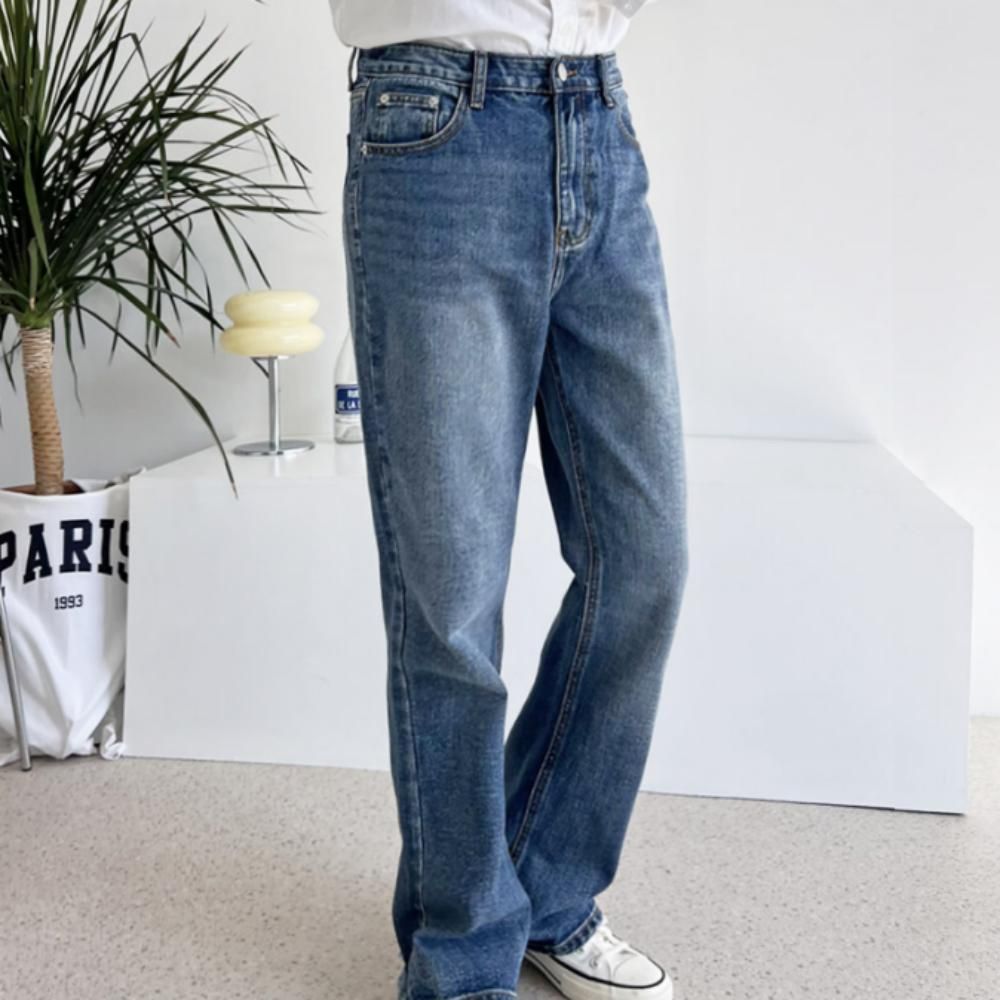 남성 사계절 데일리 세미와이드 부츠컷 데님팬츠 바지