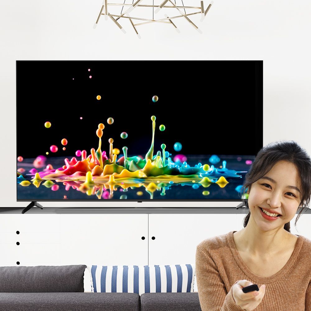 리크플 65형 TV UHD 제로베젤 스탠드형 방문설치