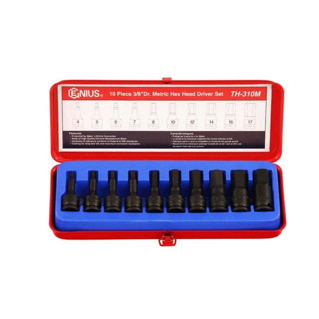 지니어스 임팩육각비트소켓세트 3/8x4-17x52mm 10pcs