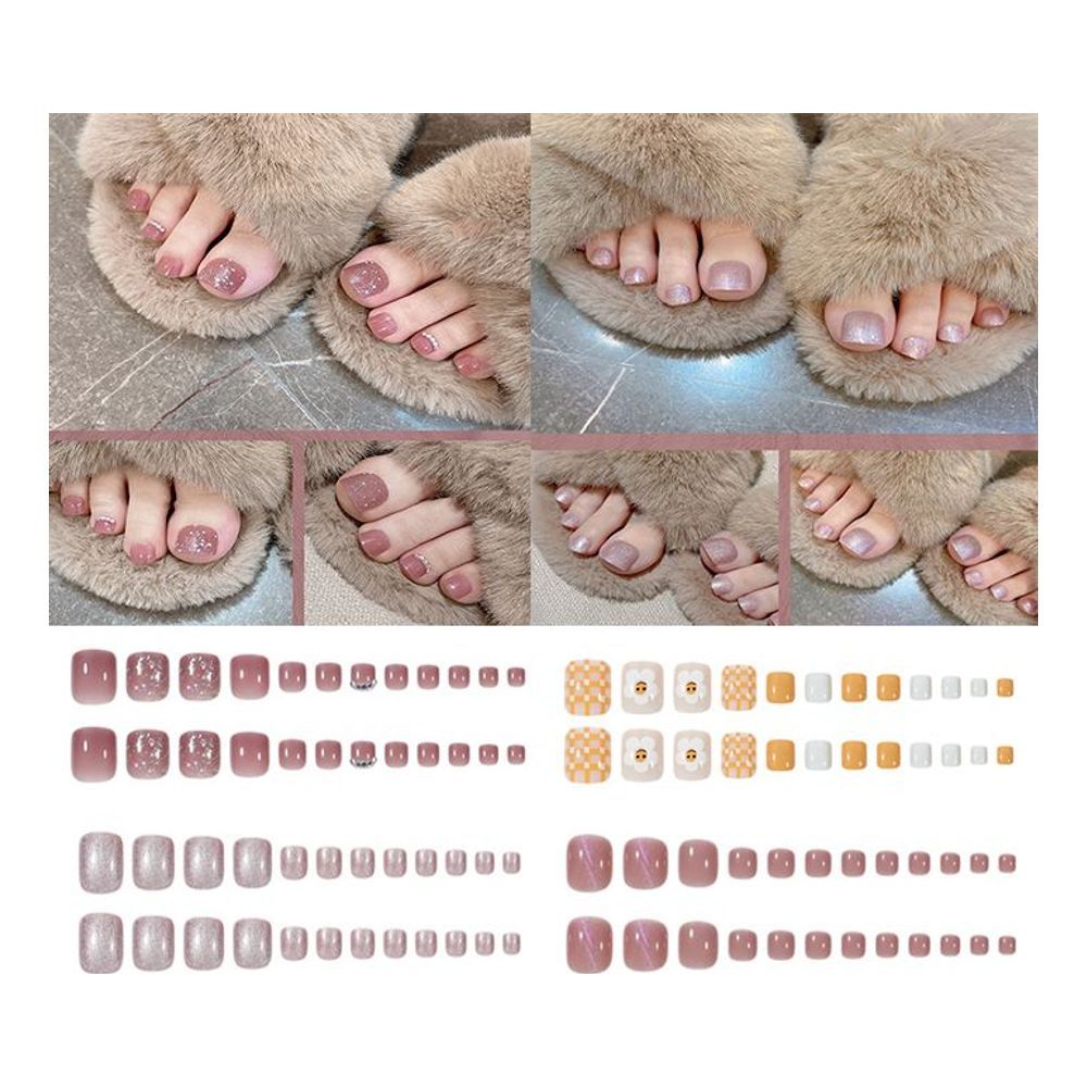 고급 모음 발톱아트 기본 24pcs 데이 붙이는네일아트