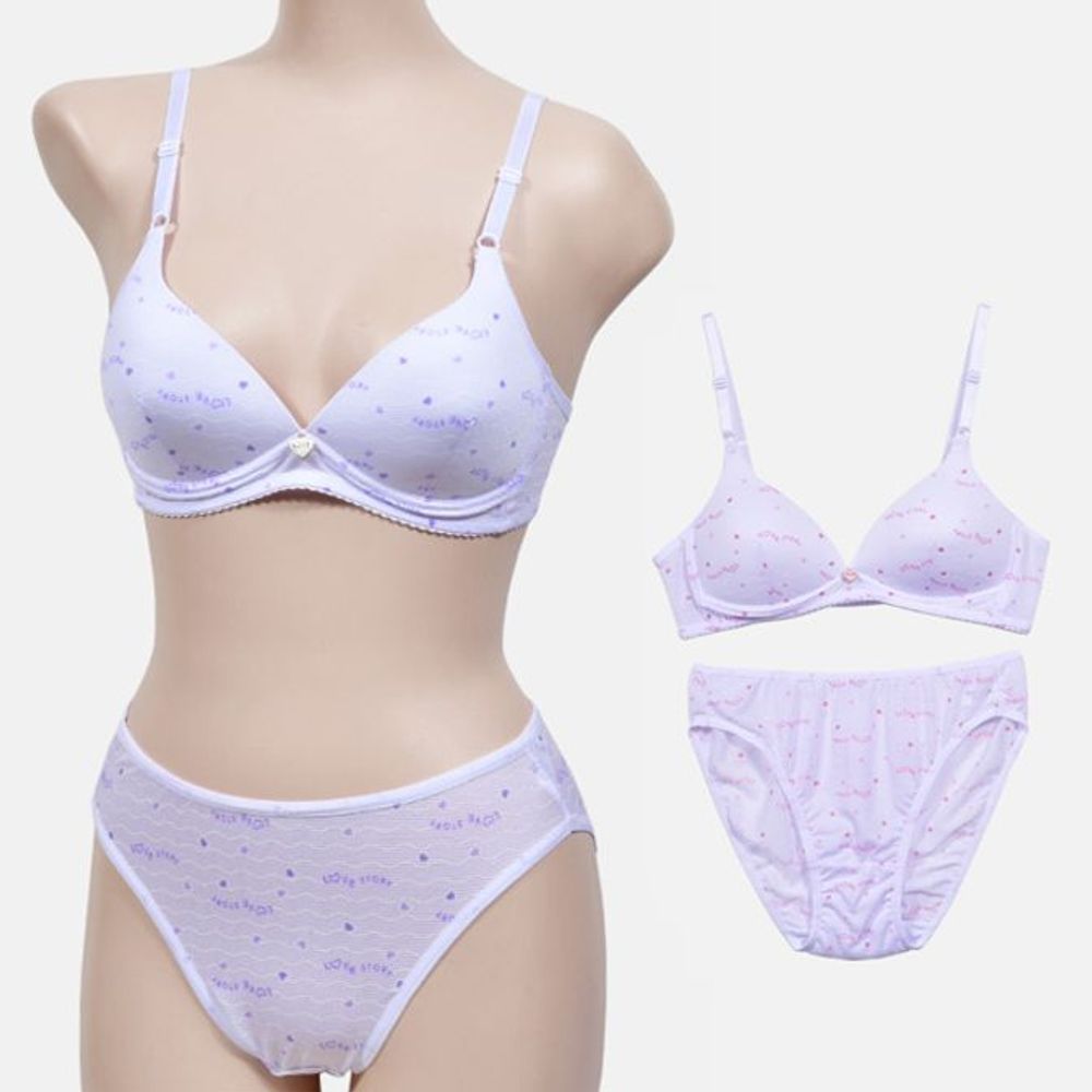 세트 브라팬티 물결 러브 여 스토리 속옷 주니