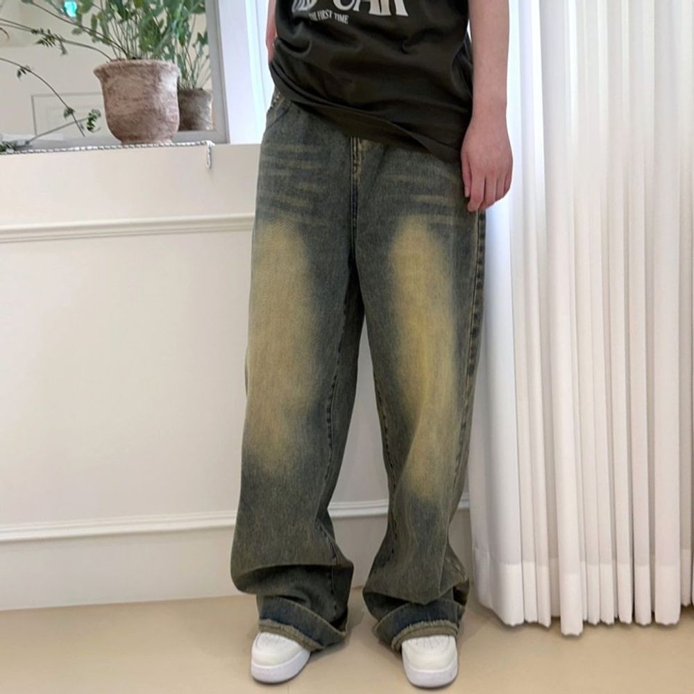 데일리 빅사이즈팬츠 빅사이즈청바지 빈티지 와이