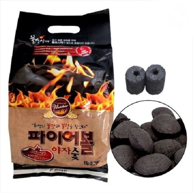 파이어볼 야자숯 1kg + 불쏘시개 포함