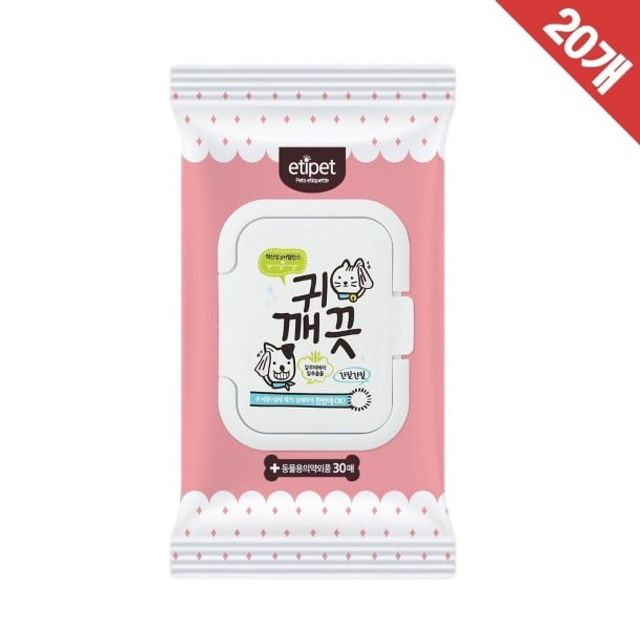 에티펫 NEW 캡 귀깨끗 고양이 티슈 30매 x20
