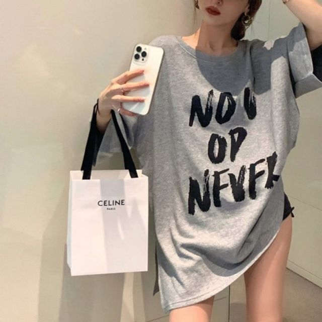 G126898 롱 레터링나염 기본 박시 데이 반팔