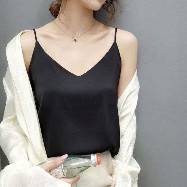 여성 바다 여름 기본 여행 데이 캐주얼 브이넥 끈나시