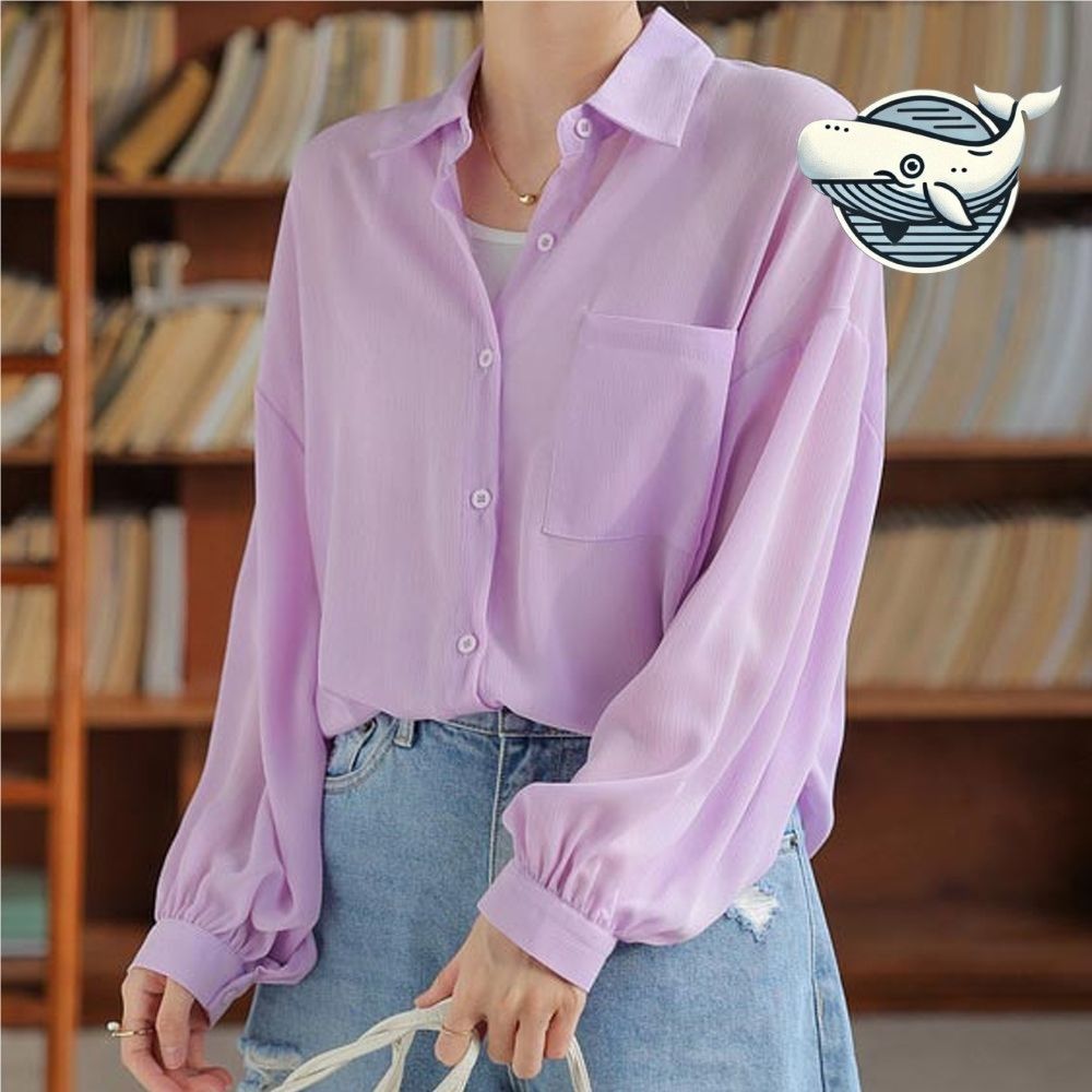 봄가을 루즈핏 카라 블라우스 부드러운 소프트