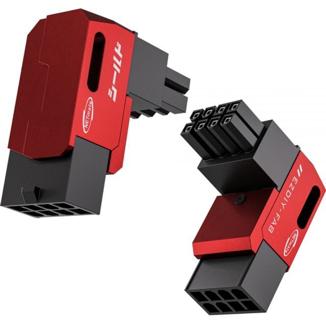 PCI-E 8핀 변환 어댑터 레드 RVS90도 2PACK EZDIY-FAB