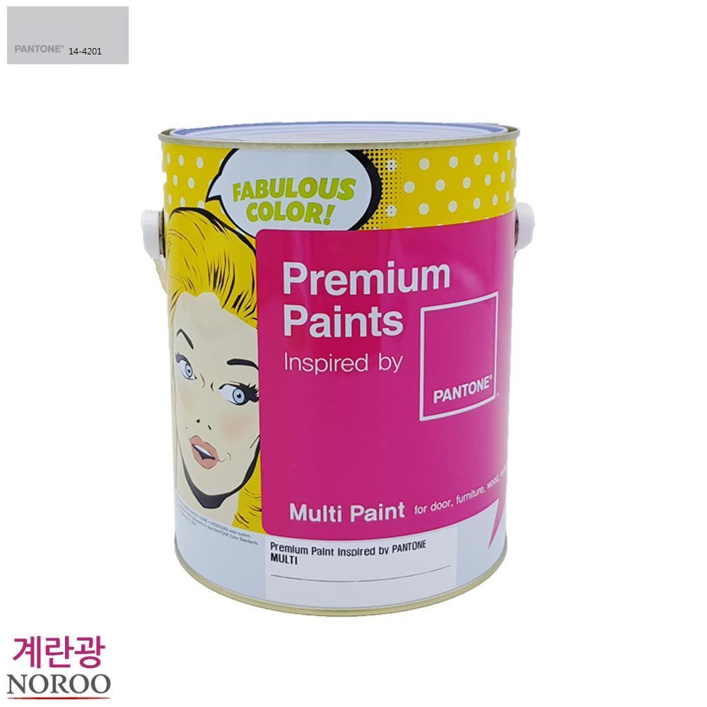 팬톤 멀티용 계란광 수성페인트 4L 회색14-4201