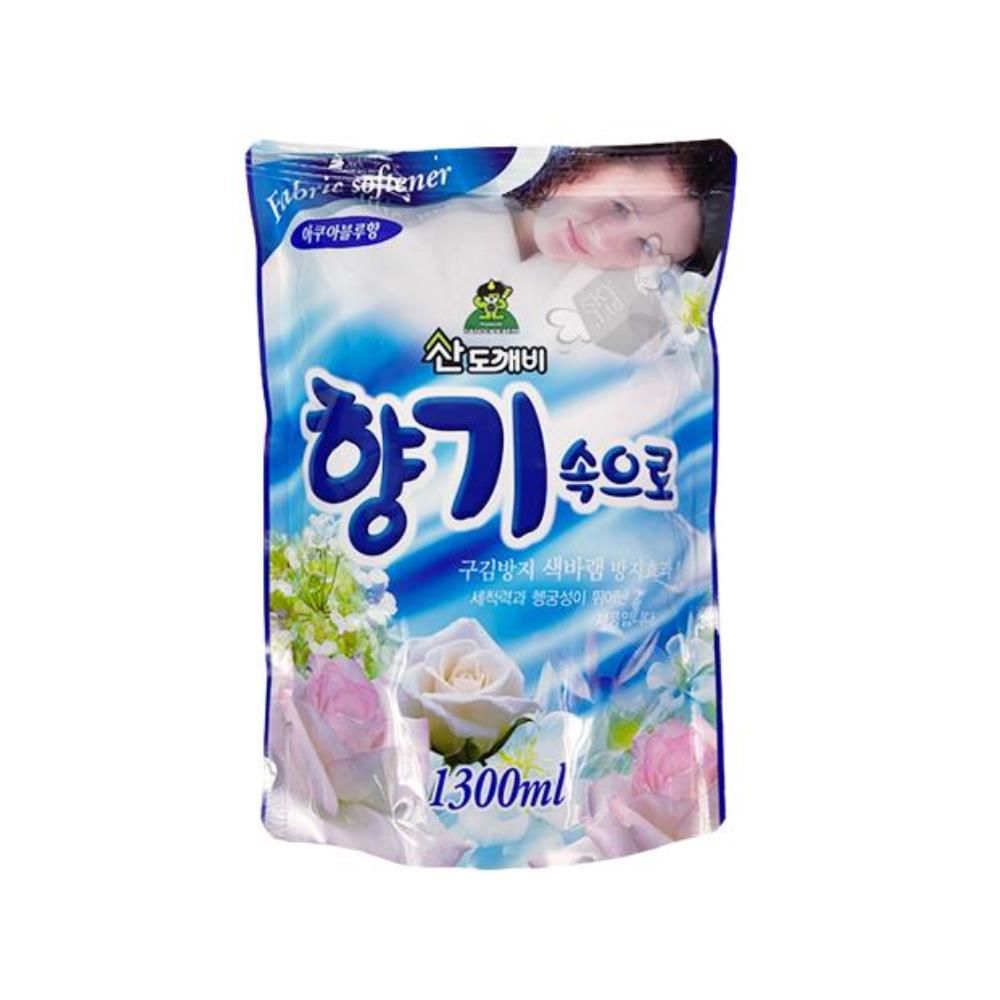 섬유유연제 리필 x12개 아쿠아블루 피부보호 1300ml