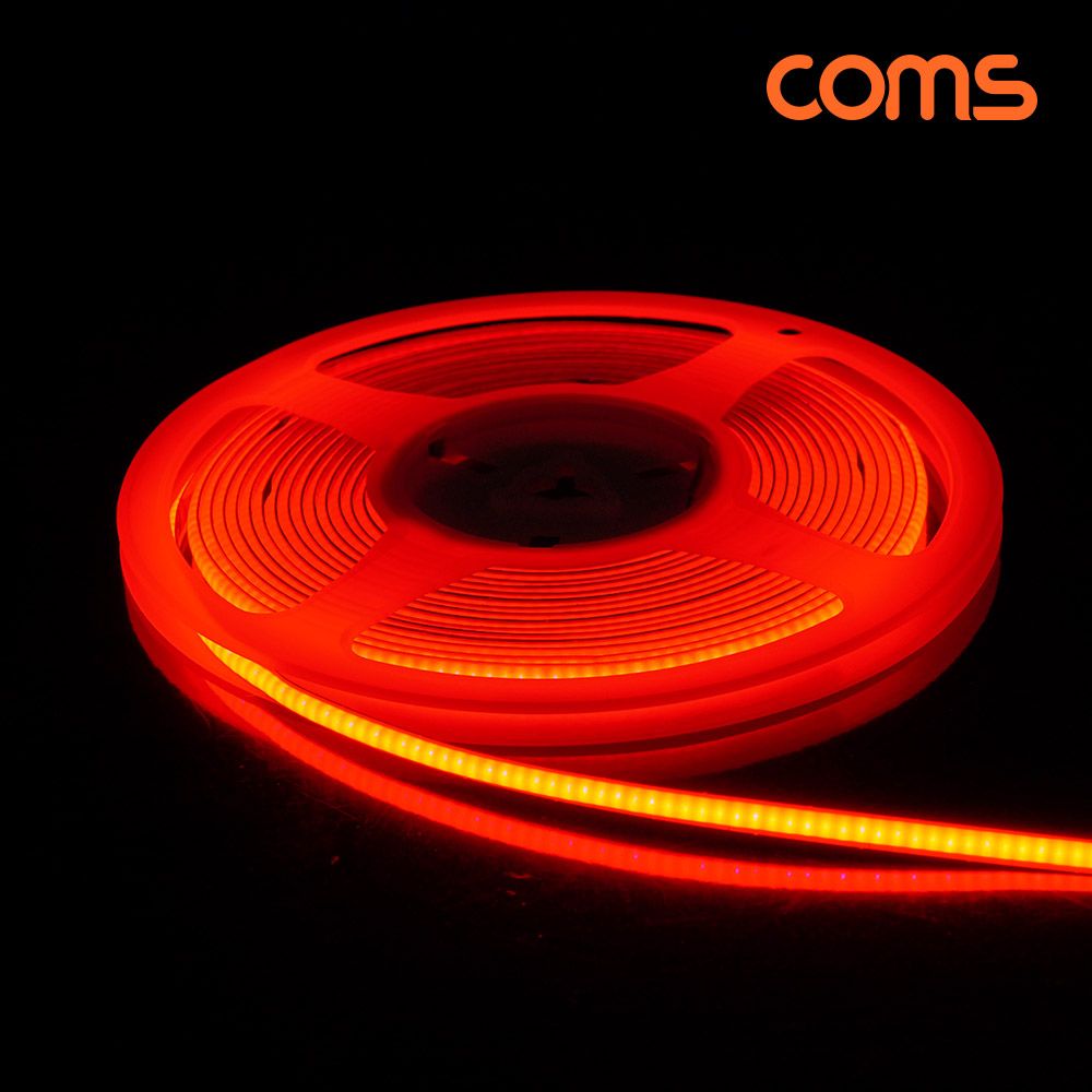 Coms 초고휘도 LED 줄띠 줄조명 5M RED DC12V 2A