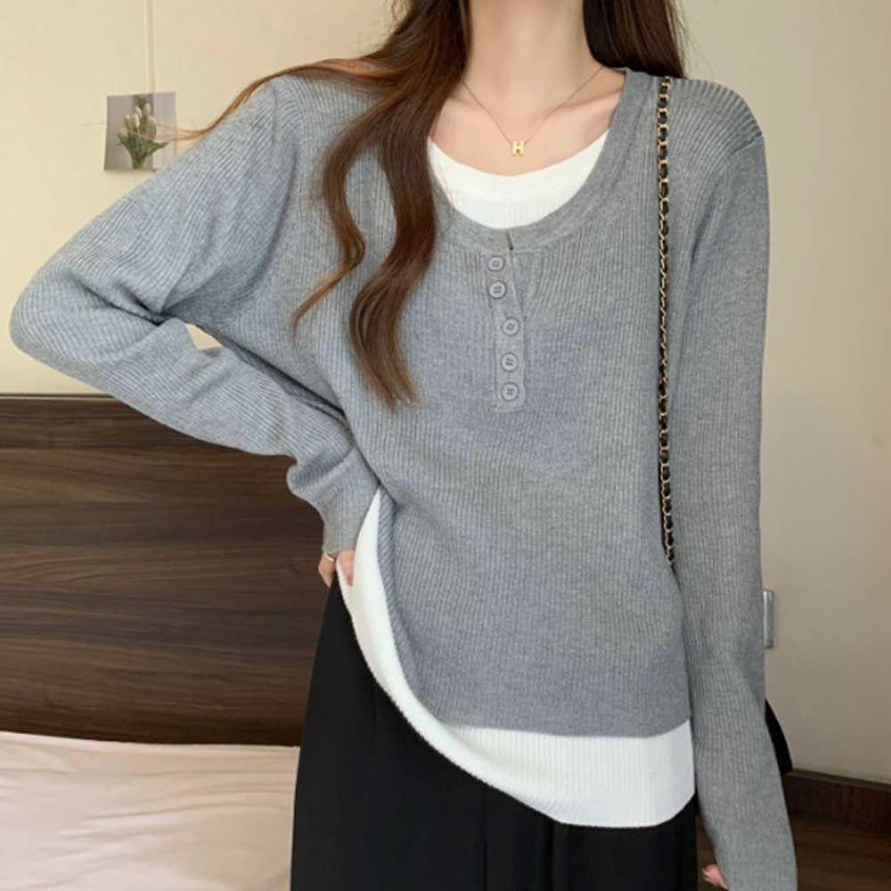 룩 레이어드 긴팔티여자롱슬리브 룩 티셔츠 데일