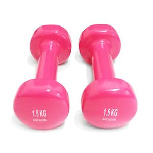 아이티알,NE PVC 미용 아령 3kg (1.5 kg X2) 핑크 덤벨 근력 운동