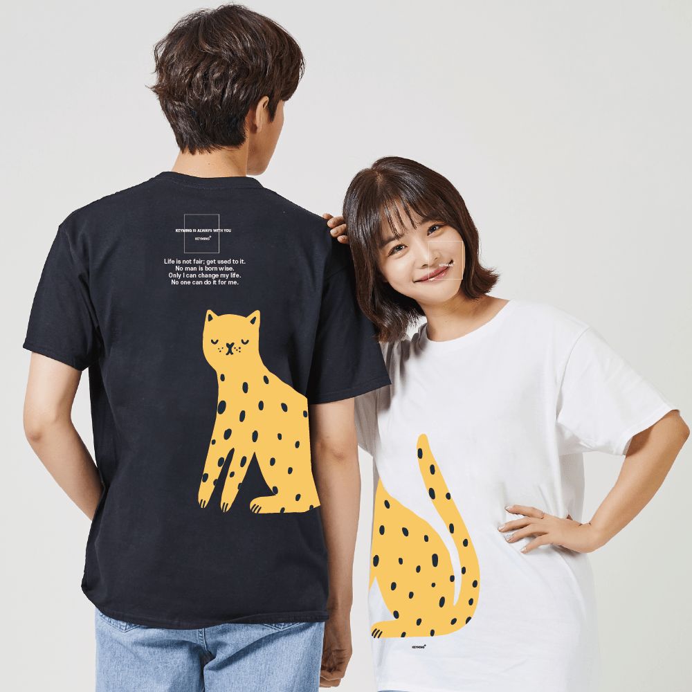 키밍 표범 반팔면티 여름 대학생티셔츠