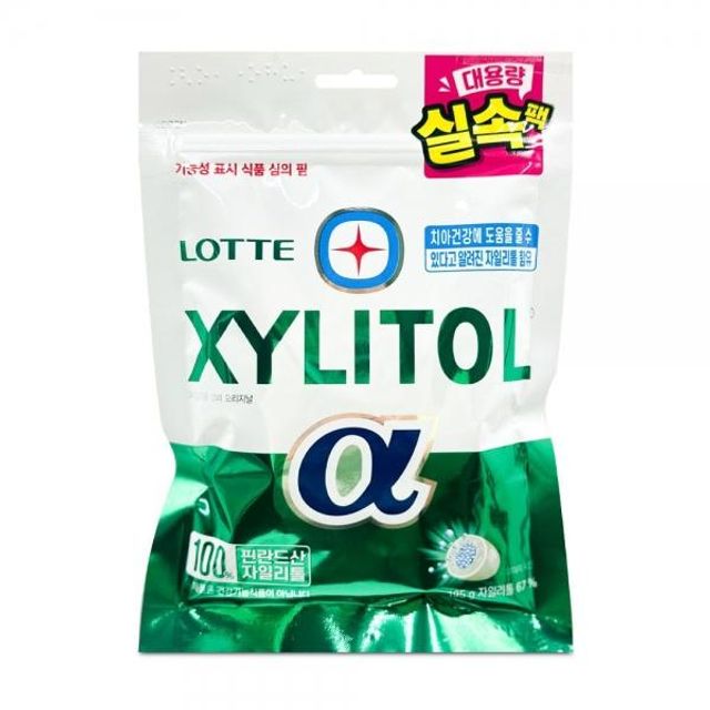 롯데 자일리톨 알파 195gx1봉 대용량실속팩