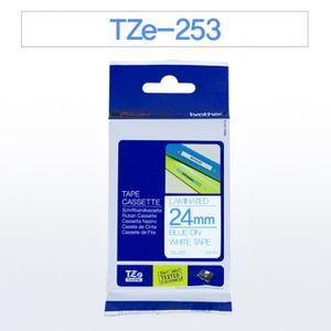 아이티알,LZ 브라더 라벨테이프 TZ-253.24mm/백/청글씨
