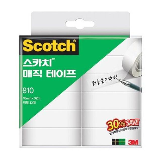 3M)스카치 매직테이프 리필(810R-12/18x32M/세이빙 팩