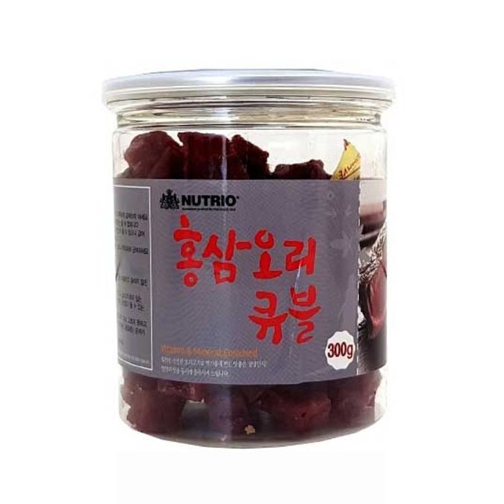애견간식 뉴트리오 홍삼오리 큐블 300g 6통 1타