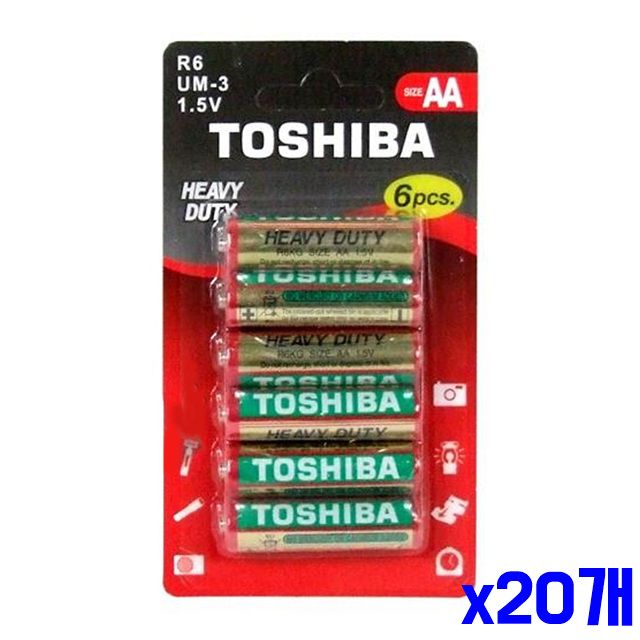 TOSHIBA 실용적인 6P AA건전지 x20개 건전지