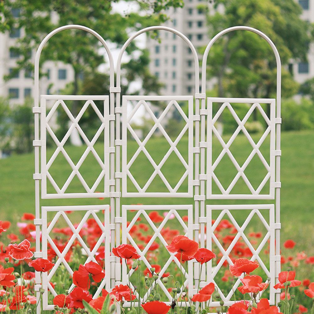 화이트 플랜트 파티션 125cm 3칸 식물 지지대 B정원