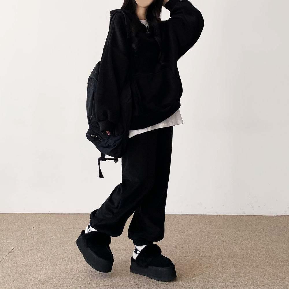 데일리코지 셋업 소프트 조거 후드 페미닌룩