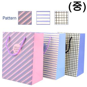 아이티알,NE 체크 쇼핑백 패턴 종이가방 디자인 선물백(중) X10개