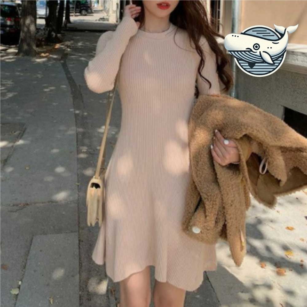 여성 슬림핏 미니 원피스 데일리 캐주얼 룩