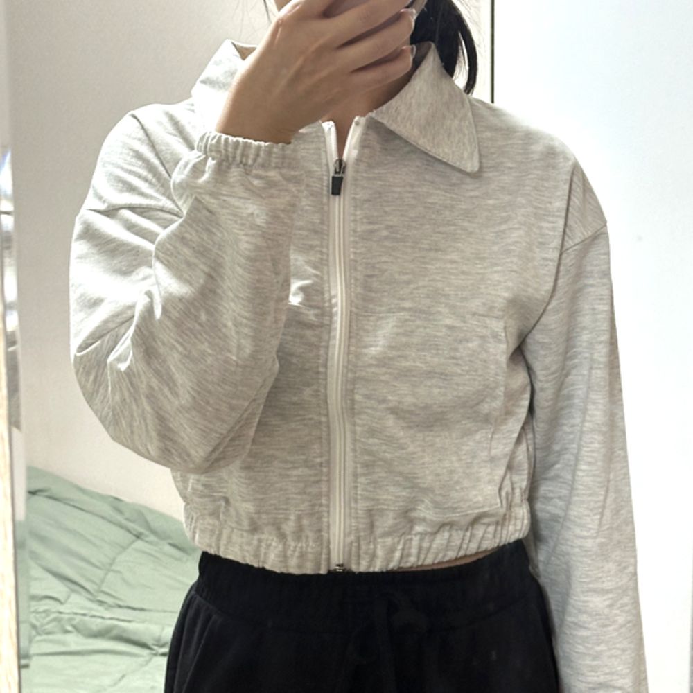 봄 여름 가을 여성 데일리 얇은 크롭 카라 집업 점퍼