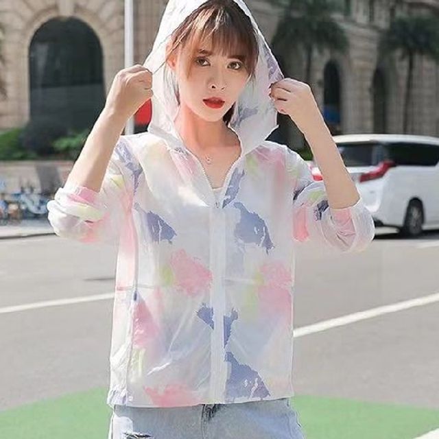 2색 자켓 아우터 여성 여름 후드 집업 점퍼