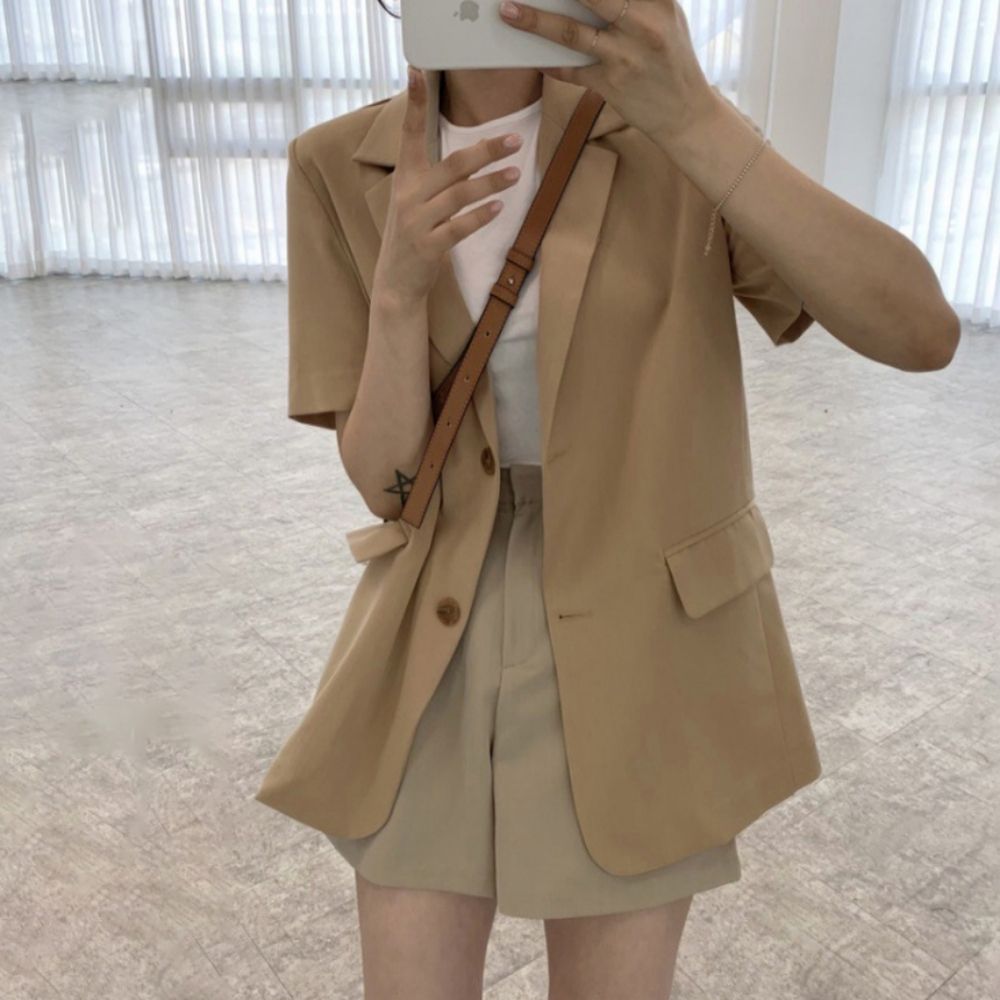 여름자켓 세련핏 여유핏 멋스러운 여자 반팔 자켓