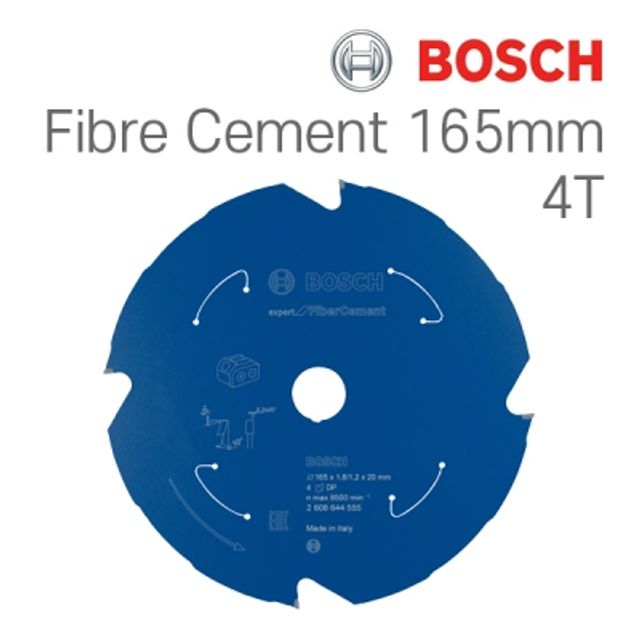 보쉬 165mm 4T 화이버시멘트용 충전 원형톱 날(1개입