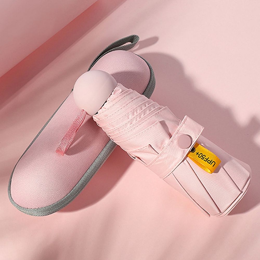 핑크 캡슐 UV차단 암막코팅 미니 5단 양우산 우양산