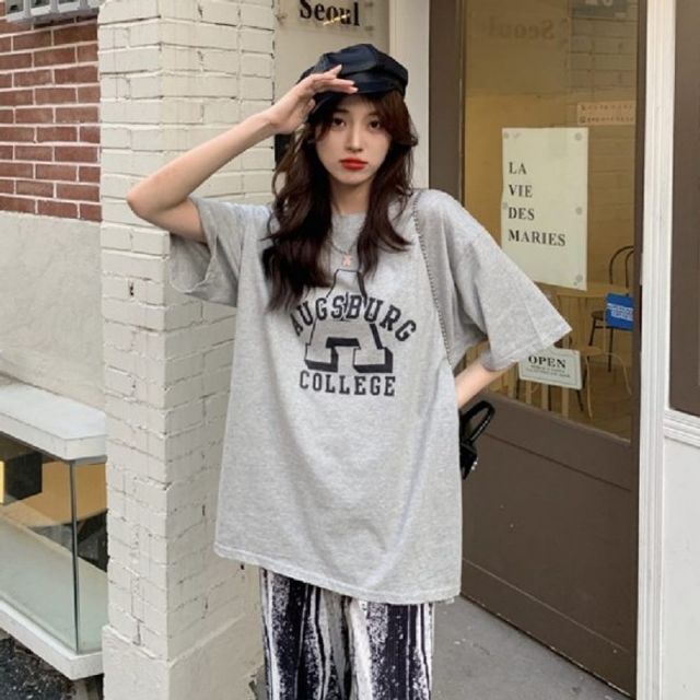루즈핏 프린팅 반팔 기본 티셔츠 데이 귀여운 코디 박