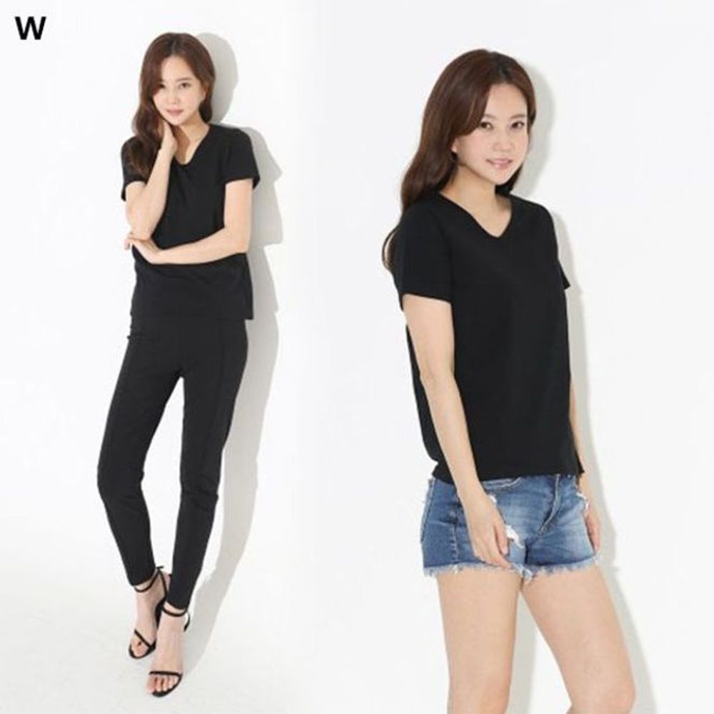 SD-220410 티엘르 브이넥 라운드넥 기본
