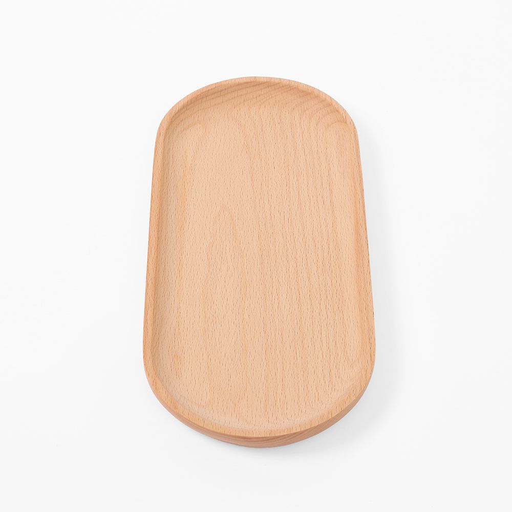 플랫 우드트레이 30x13cm 타원형 나무쟁반 플레이팅