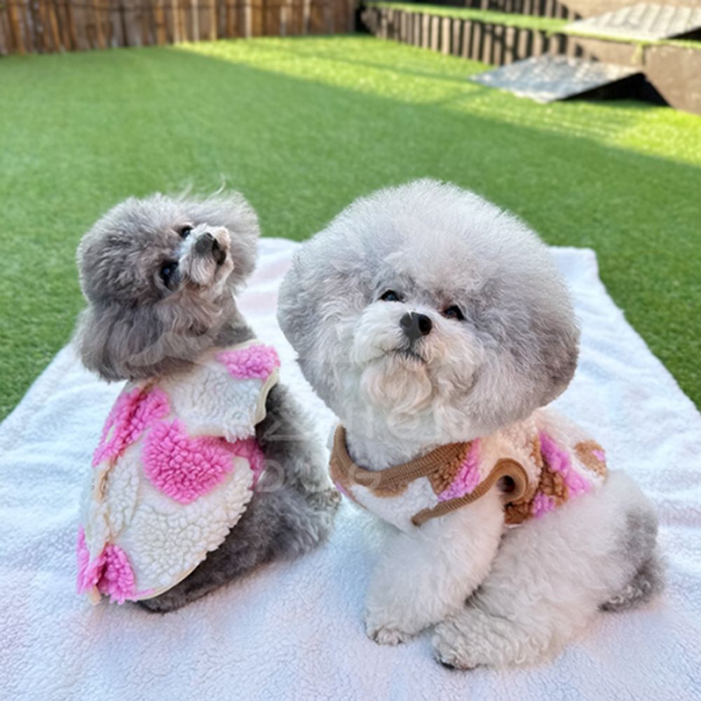 강아지 빵실이 조끼 2XL 1P 애견 겨울 뽀글이 베스트