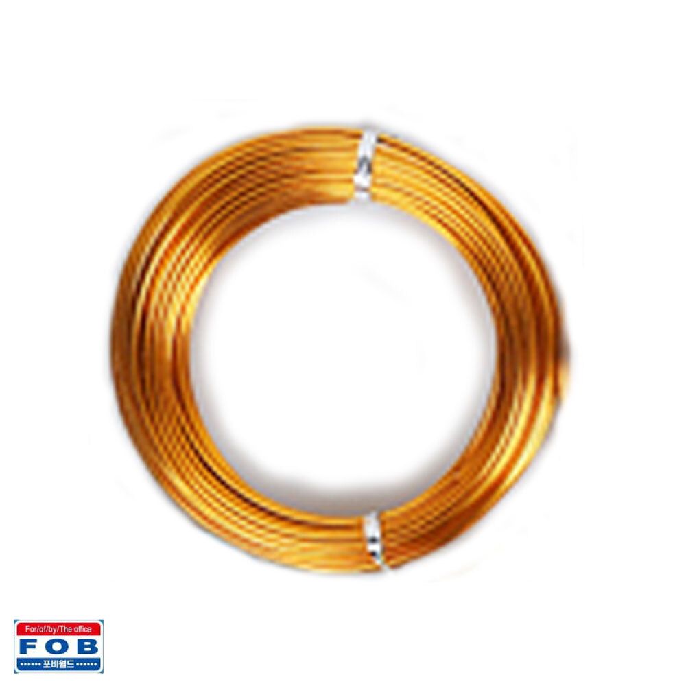 포비 와이어 공예 칼라철사 두께 3.0mm x 6.4M 금색