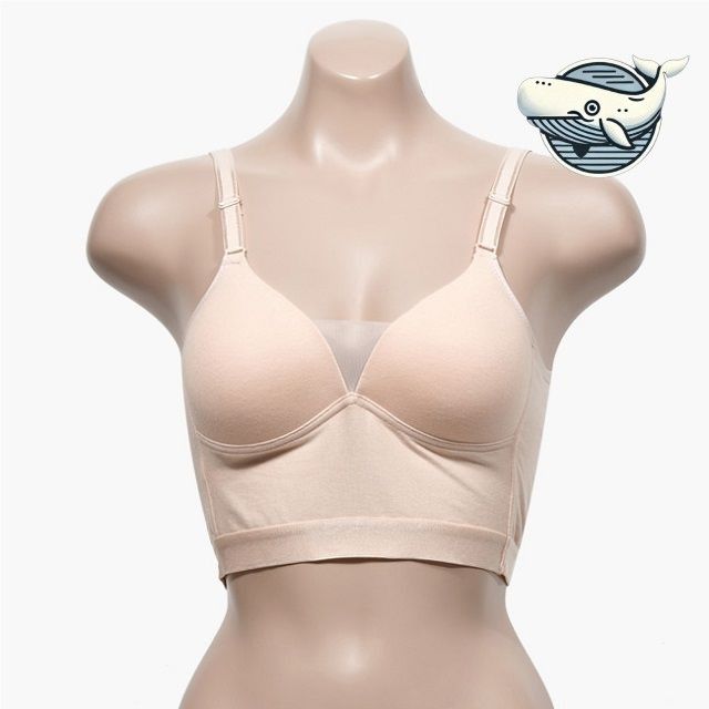 편안한 조절형 노와이어 스포츠 브라 베이지