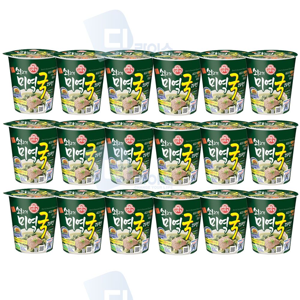 오뚜기 쇠고기 미역국라면 60g 18개 미니컵라면 소컵