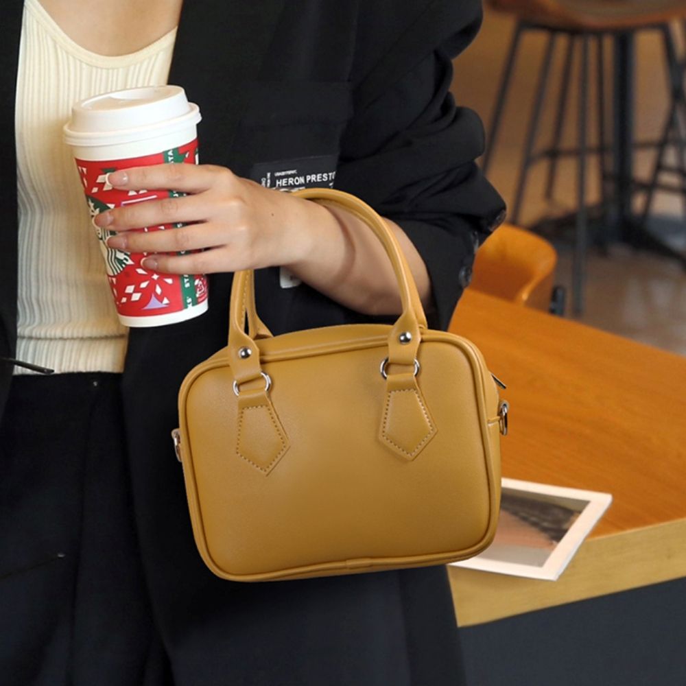 베이직 레트로 스퀘어 미니 토트백 크로스백