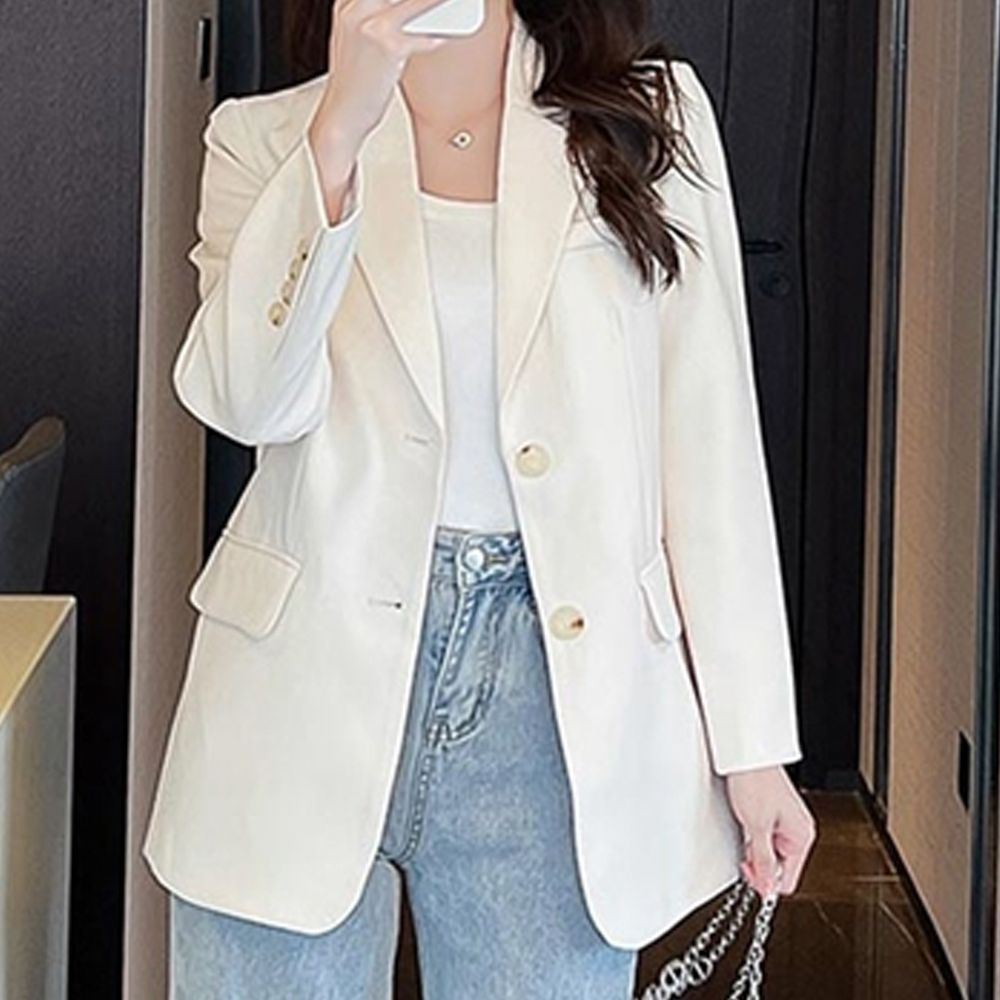 싱글 베이직한 자켓 테일러드 기본 양쪽 데일리
